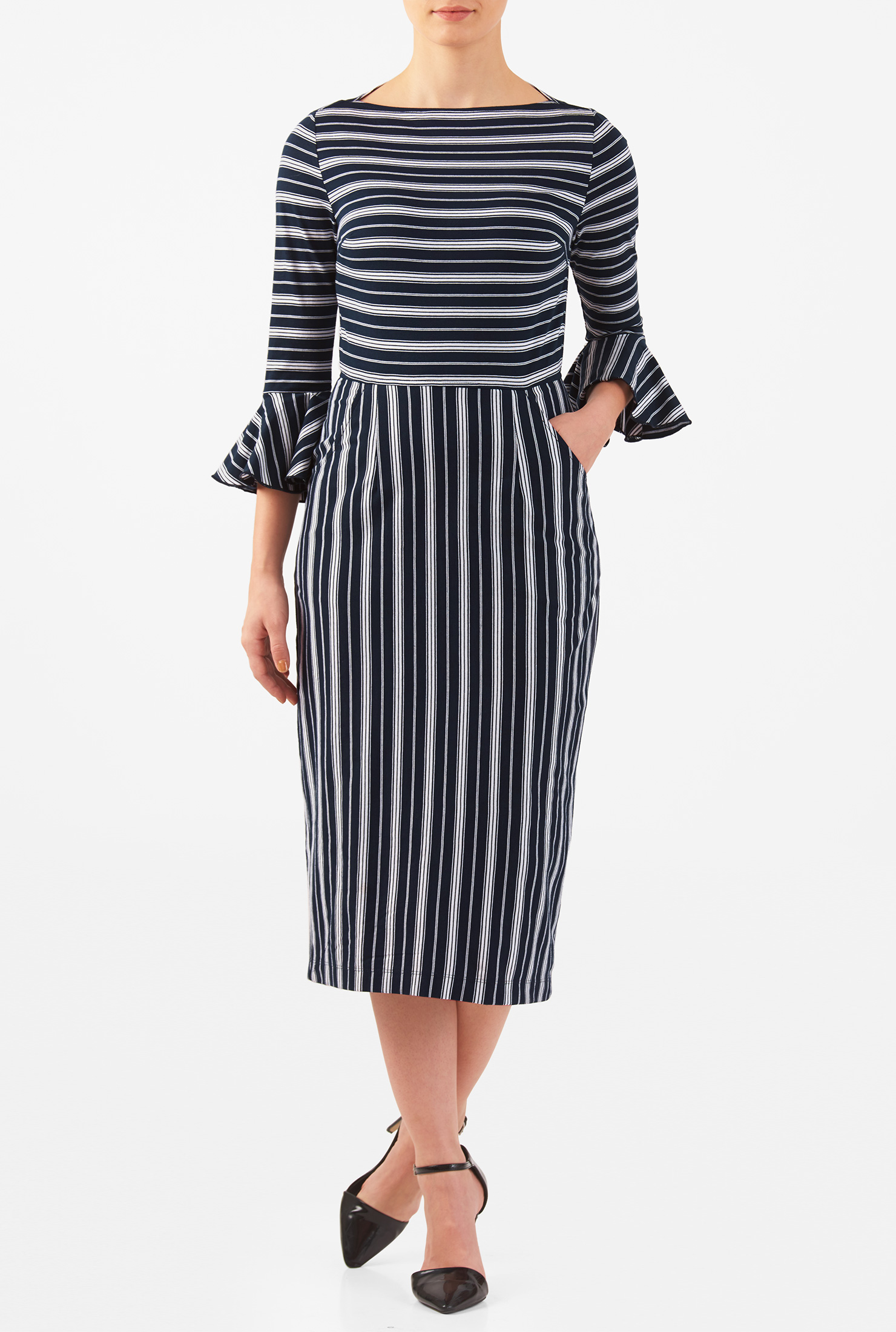 Calf Length Sheath Dress