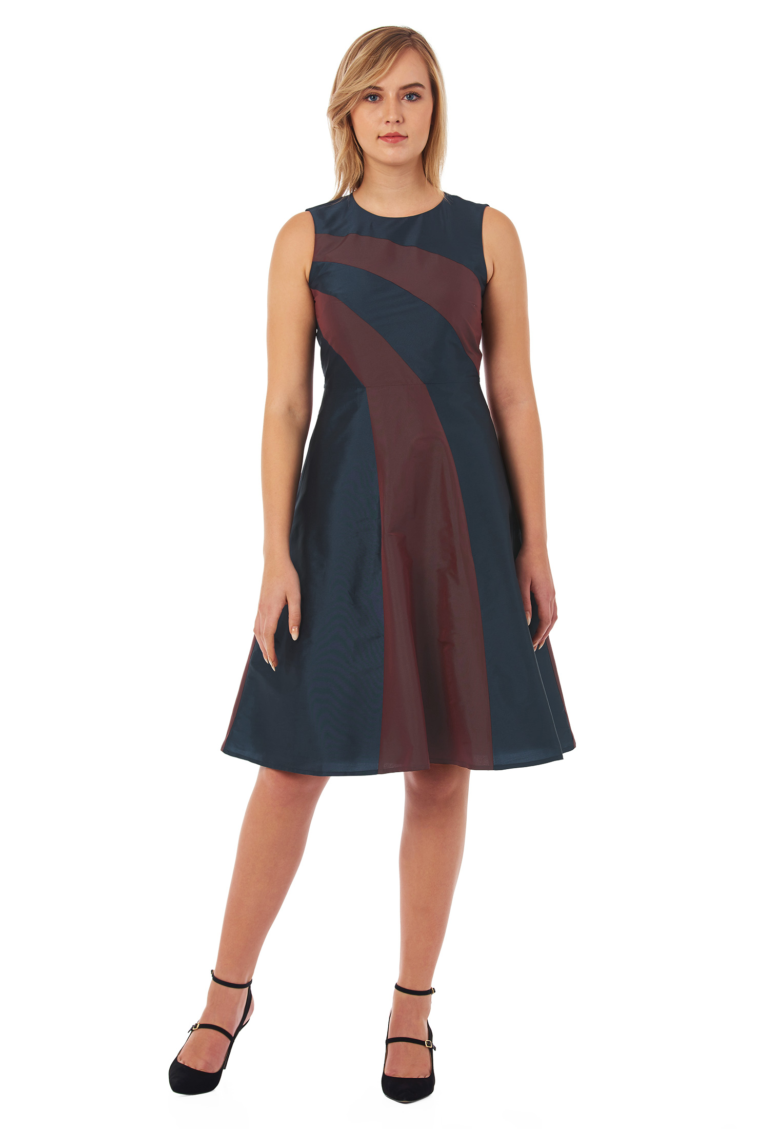 Fit and Flare Taffeta Dress