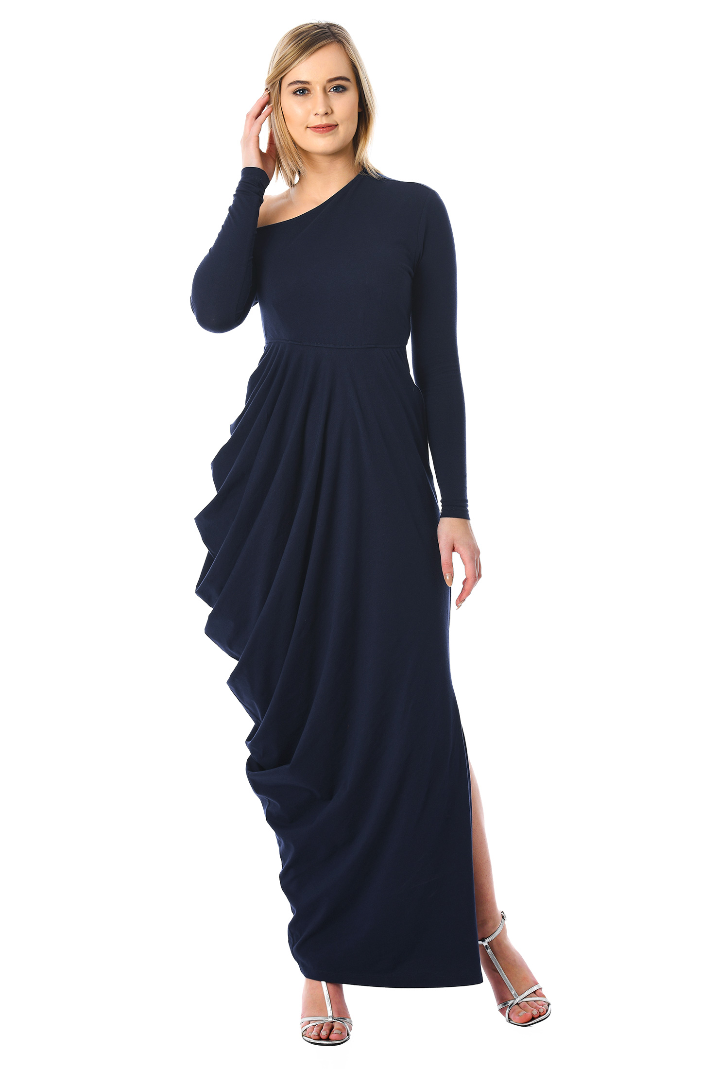 One Shoulder Floor Length Dress