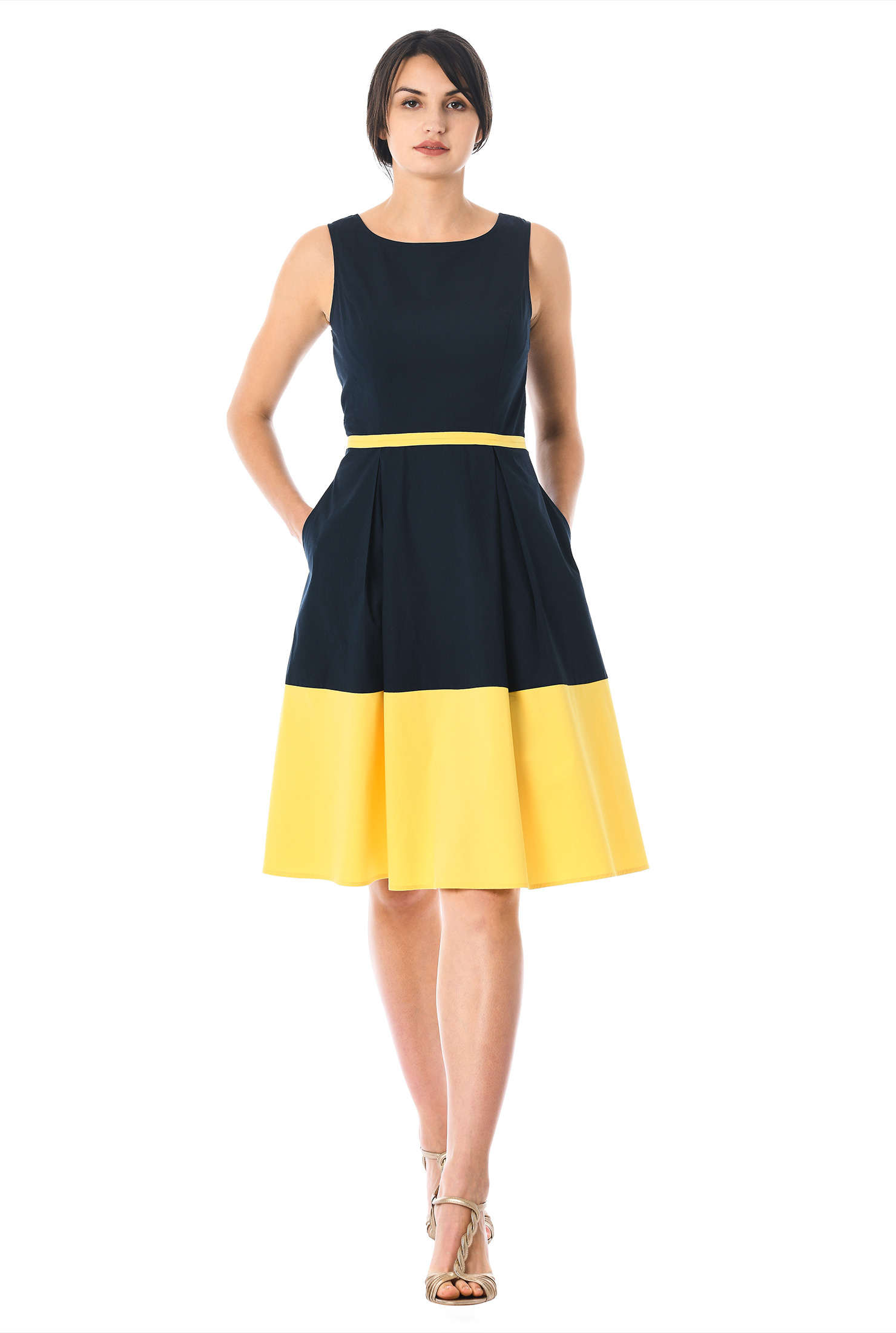 Yellow Colorblock Dress