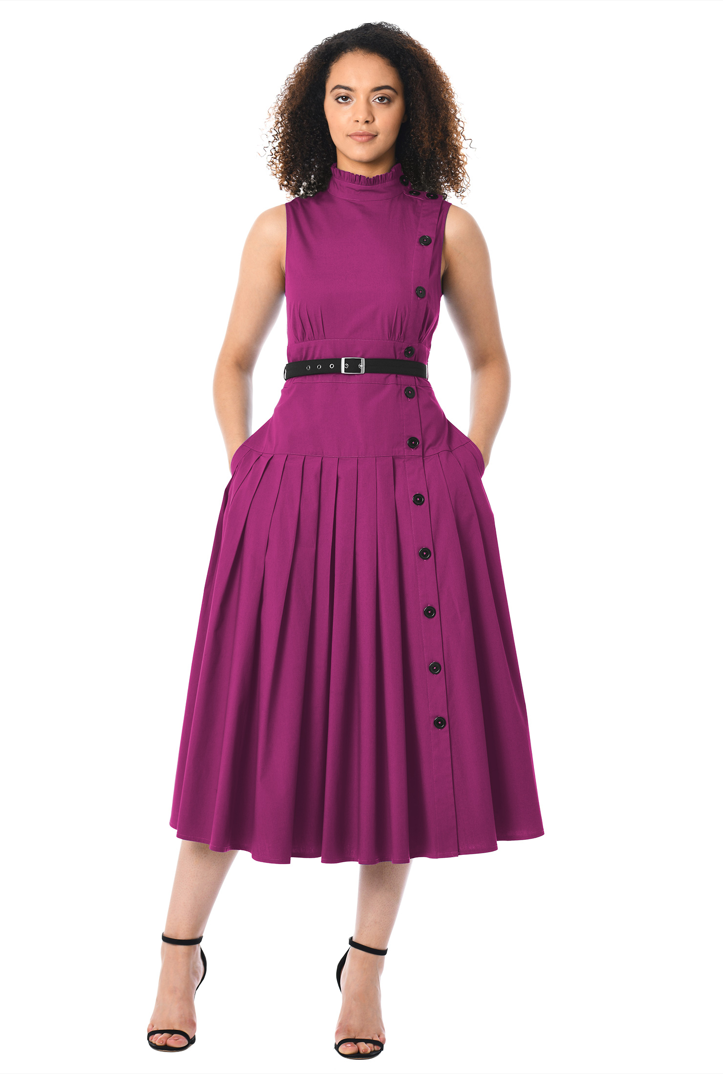 Purple Calf Length Dress