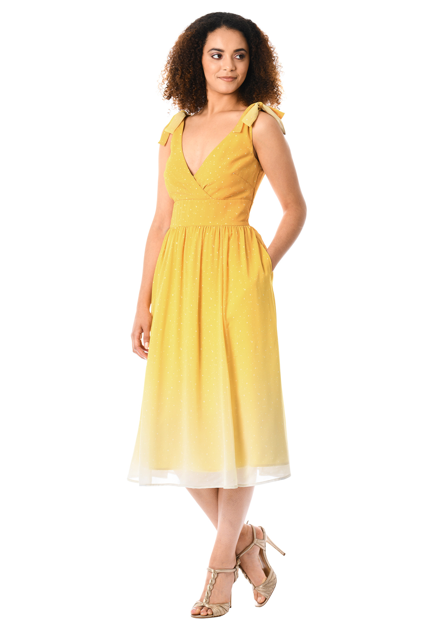 Yellow Cocktail Dress Ombre