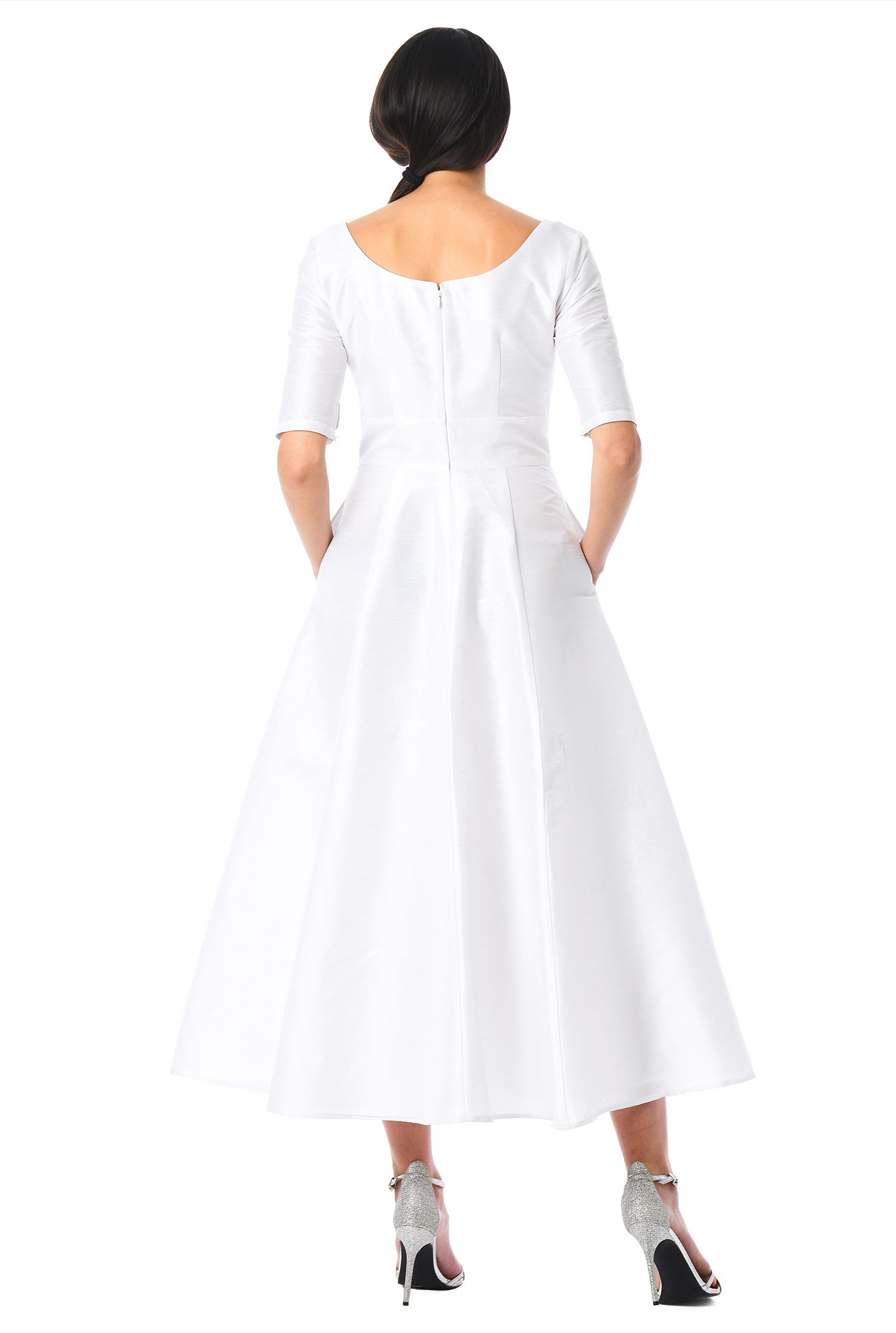 White Tea Length Dress