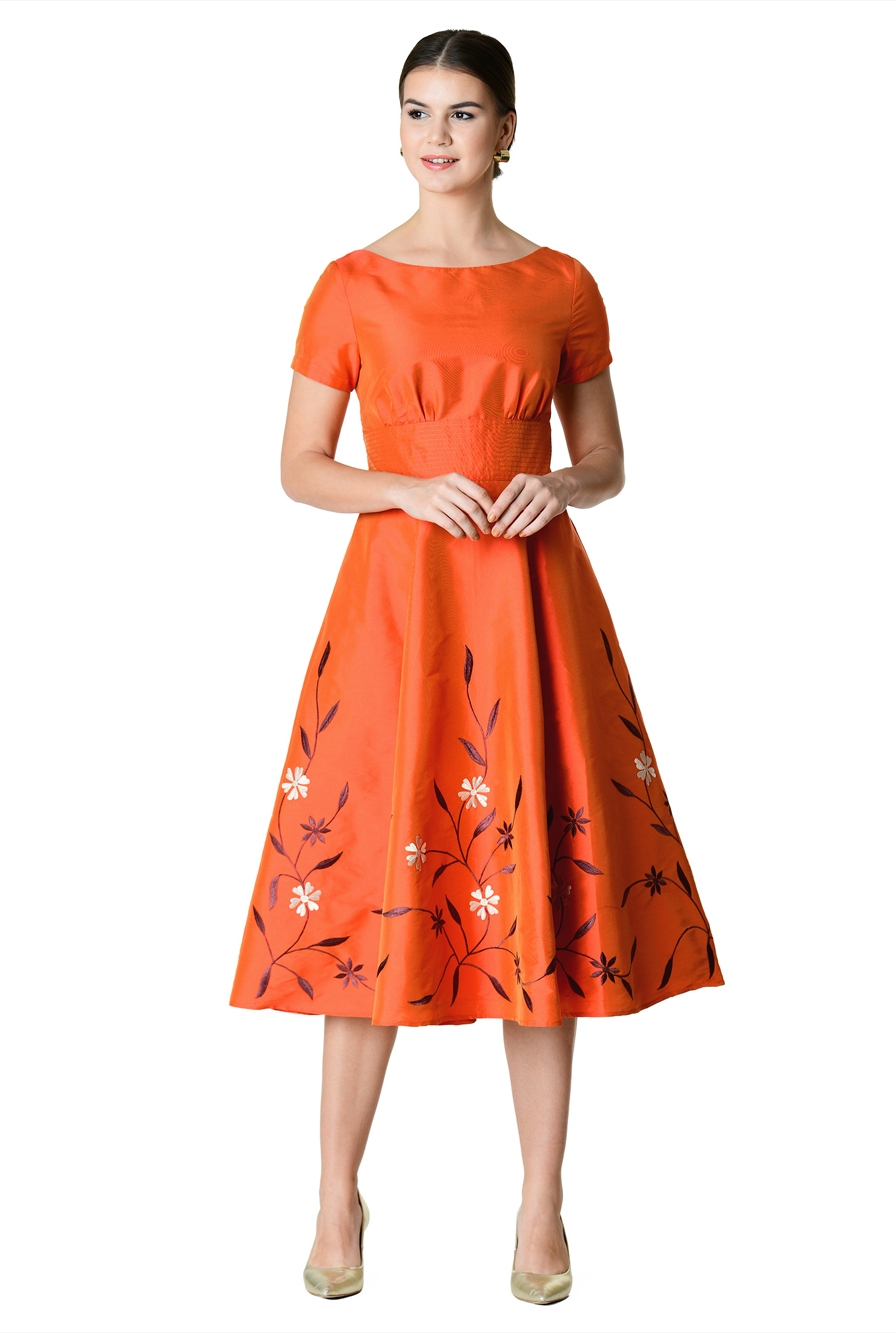 Floral Taffeta Dress