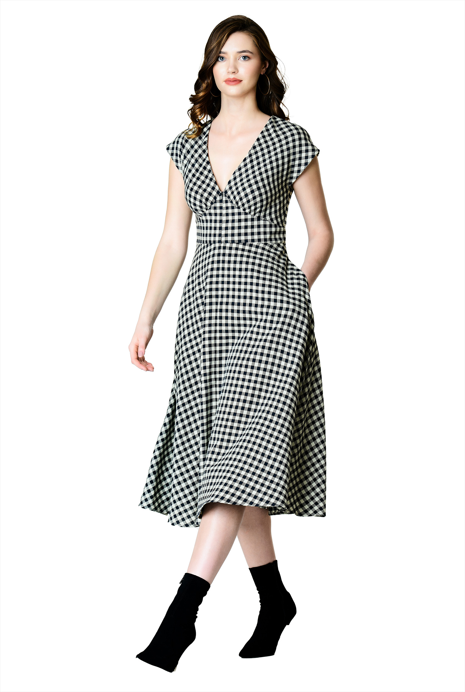 Plunging Midi Dress